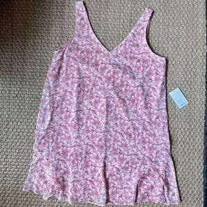 NWT Charles Henry Nordstrom Pink Floral Dress Women’s Lg Fully Lined Tank Girly